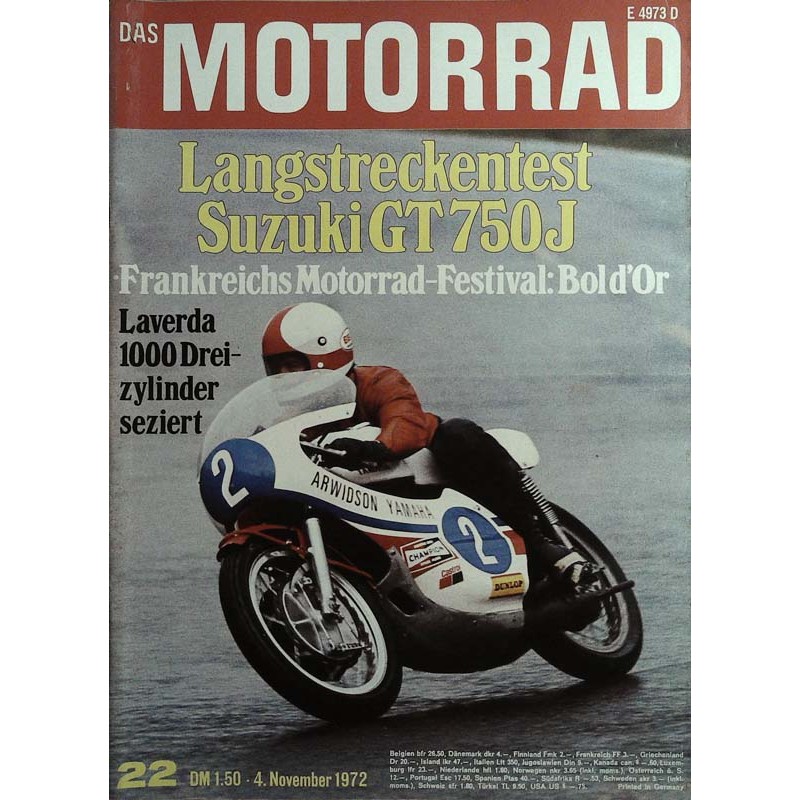 Das Motorrad Nr.22 / 4 November 1972 - Jarno Saarinen