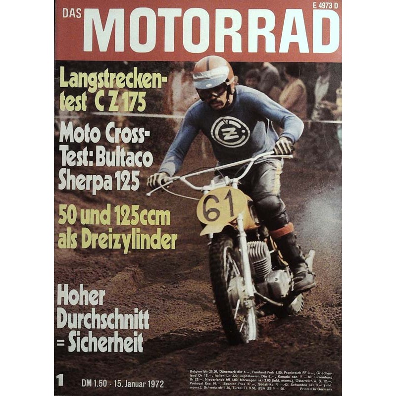Das Motorrad Nr.1 / 15 Januar 1972 - Moto Cross