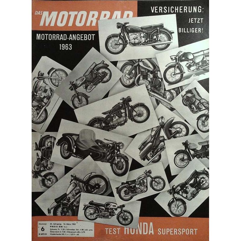 Das Motorrad Nr.6  / 16 März 1963 - Motorrad Angebot