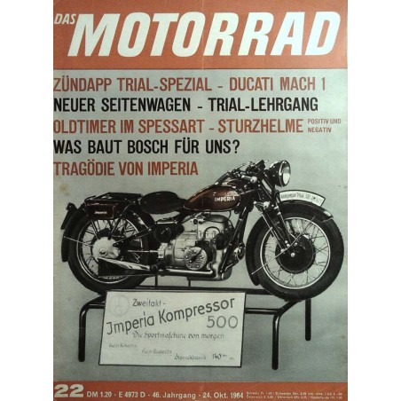 Das Motorrad Nr.22 / 24 Oktober 1964 - Imperia Kompressor 500