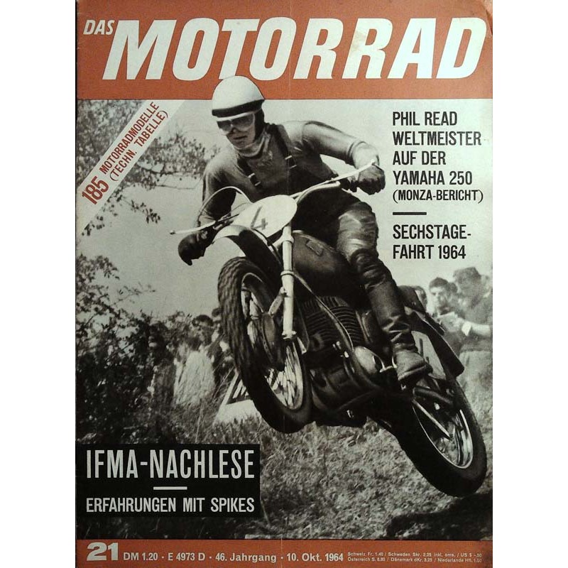 Das Motorrad Nr.21 / 10 Oktober 1964 - Moto Cross Maico