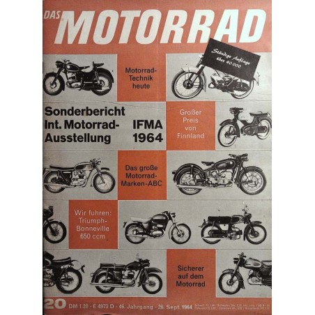 Das Motorrad Nr.20 / 26 September 1964 - IFMA