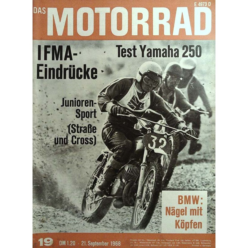 Das Motorrad Nr.19 / 21 September 1968 - Dave Bickers auf CZ