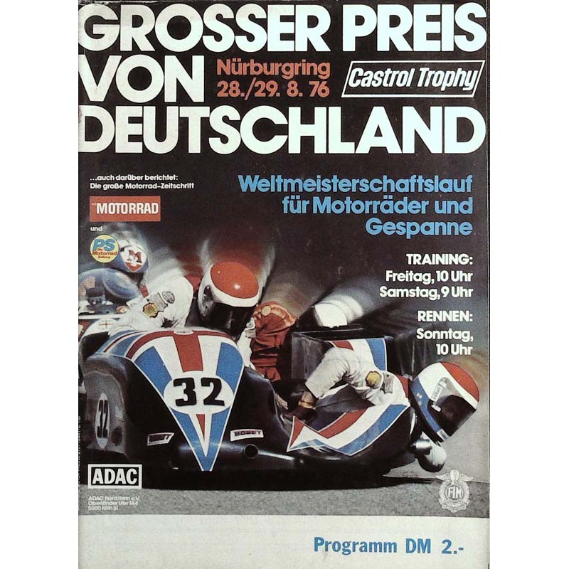 Grosser Preis von Deutschland Nürburgring / 28/29.8.1976