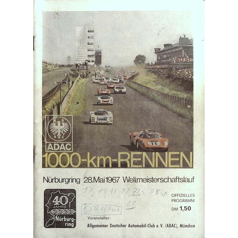 ADAC 1000 km-Rennen Nürburgring 28 Mai 1967