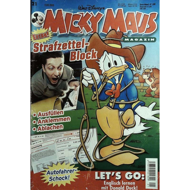 Micky Maus Nr. 21 / 13 Mai 2003 - Strafzettelblock Magazin