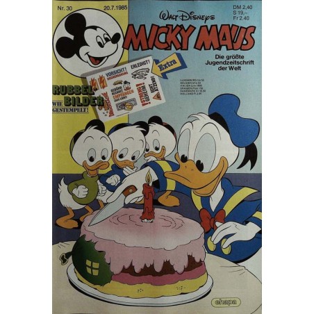 Micky Maus Nr. 30 / 20 Juli 1985 - Rubbel Bilder