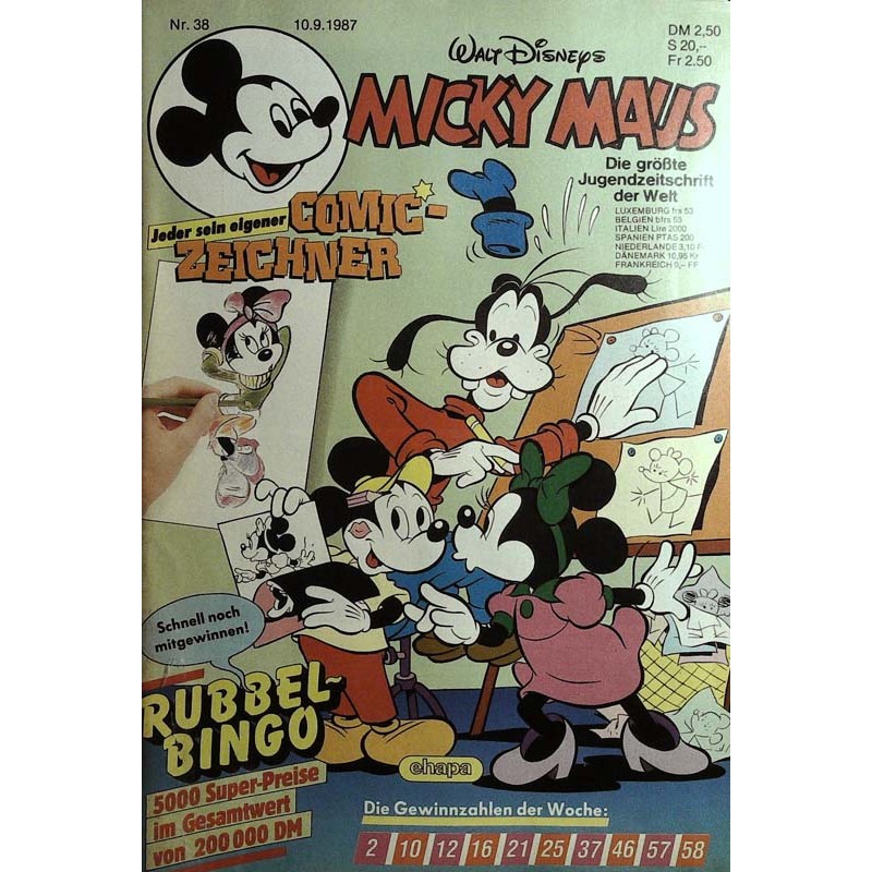 Micky Maus Nr. 38 / 10 September 1987 - Comic Zeichner