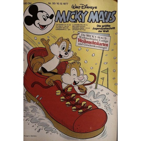 Micky Maus Nr. 50 / 10 Dezember 1977 - Weihnachtskarten