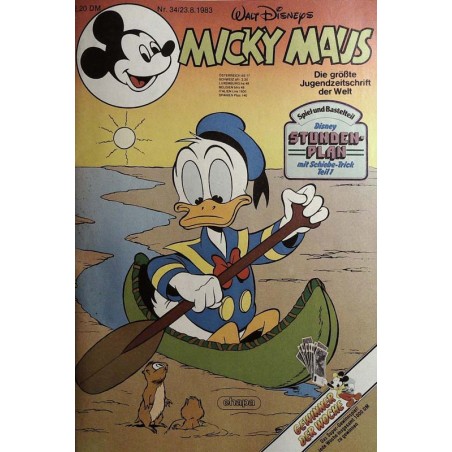Micky Maus Nr. 34 / 23 August 1983 - Stundenplan