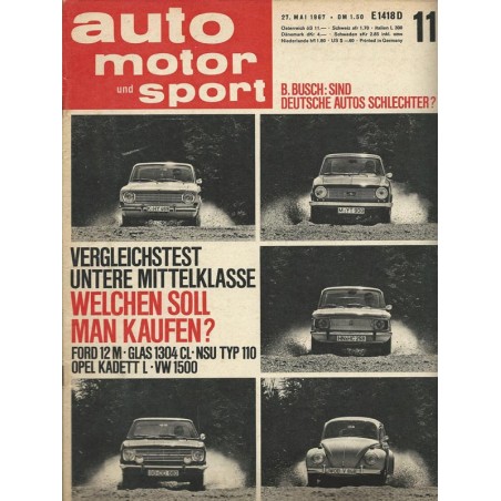 auto motor & sport Heft 11 / 27 Mai 1967 - Welchen soll man kaufen?
