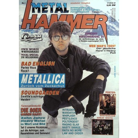 Metal Hammer Heft 1 Januar / 1990 - Lars Ulrich