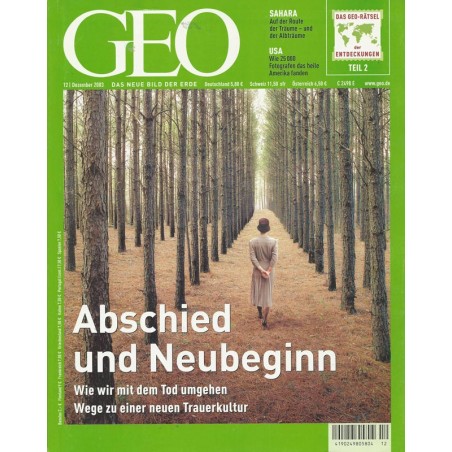 Geo Nr. 12 / Dezember 2003 - Abschied und Neubeginn