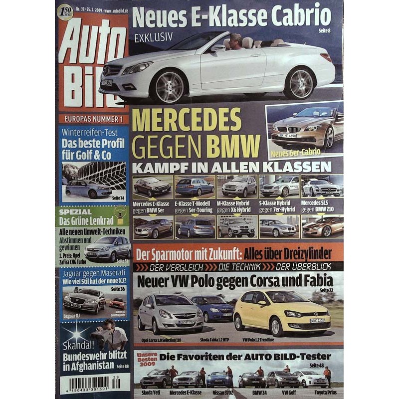 Auto Bild Nr.39 / 25 September 2009 - Mercedes gegen BMW