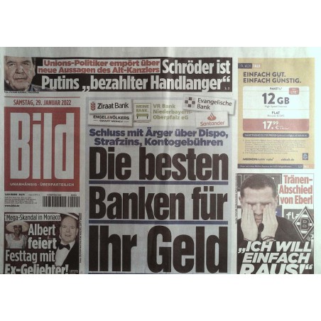 Bild Zeitung Samstag, 29 Januar 2022 - Die besten Banken