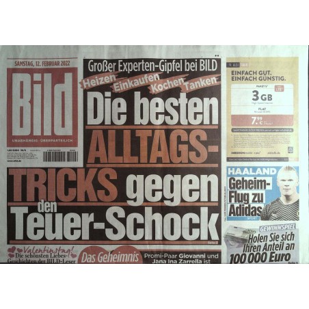 Bild Zeitung Samstag, 12 Februar 2022 - Alltagstricks