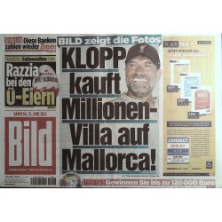Bild Zeitung Samstag, 11 Juni 2022 - Jürgen Klopp