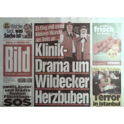 Bild Zeitung Montag, 14 November 2022 - Wildecker Herzbuben