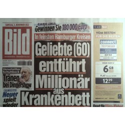 Bild Zeitung Samstag, 5 November 2022 - Geliebte und Millionär