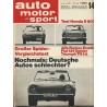 auto motor & sport Heft 14 / 8 Juli 1967 - Deutsche Autos schlechter?