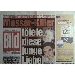 Bild Zeitung Samstag, 28 Januar 2023 - Messer Killer
