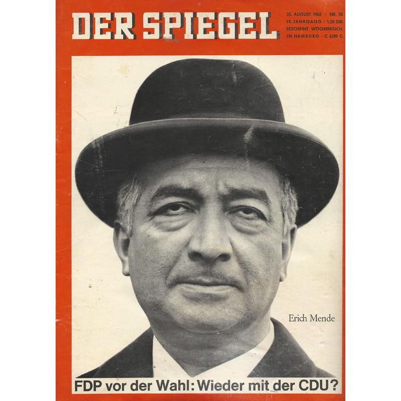 Der Spiegel Nr.35/ 25 August 1965 - Erich Mende