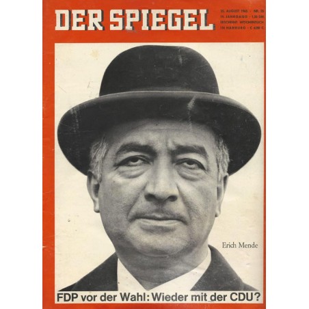 Der Spiegel Nr.35/ 25 August 1965 - Erich Mende