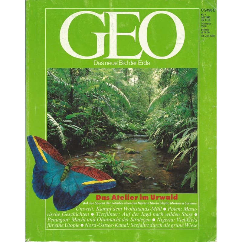 Geo Nr. 7 / Juli 1990 - Das Atelier im Urwald