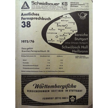 Amtliches Fernsprechbuch 38 von 1975/76