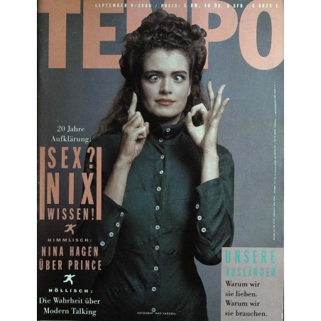 Tempo 9 / September 1986 - Sex? Nix wissen!