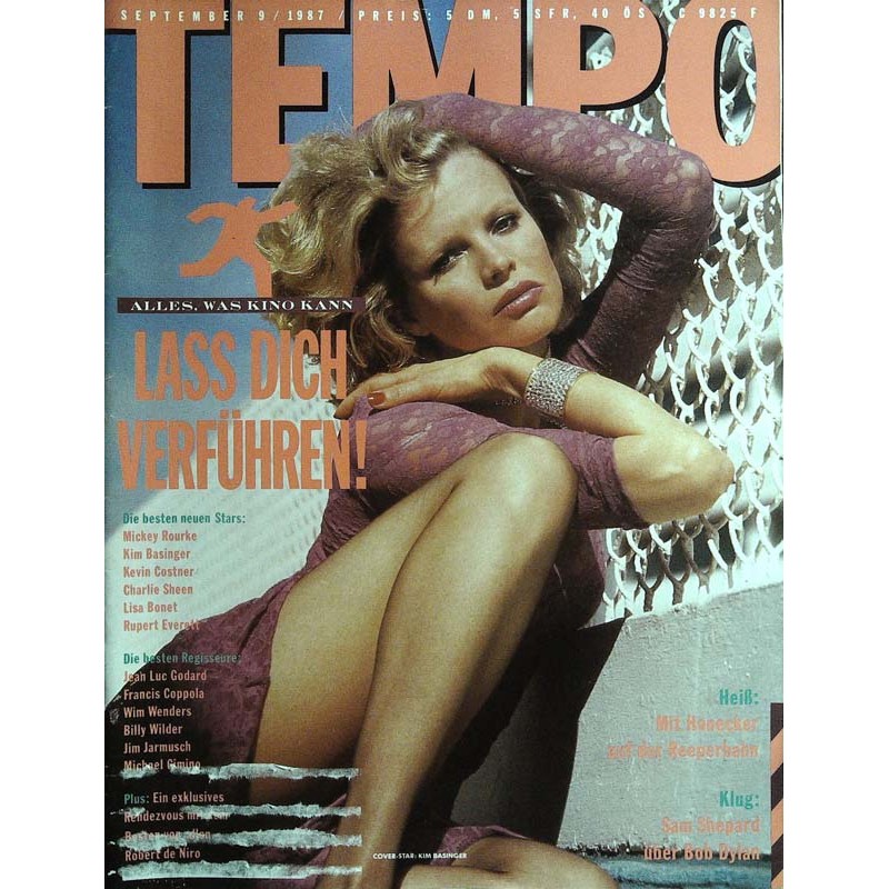 Tempo 9 / September 1987 - Kim Basinger / Lass dich Verführen!