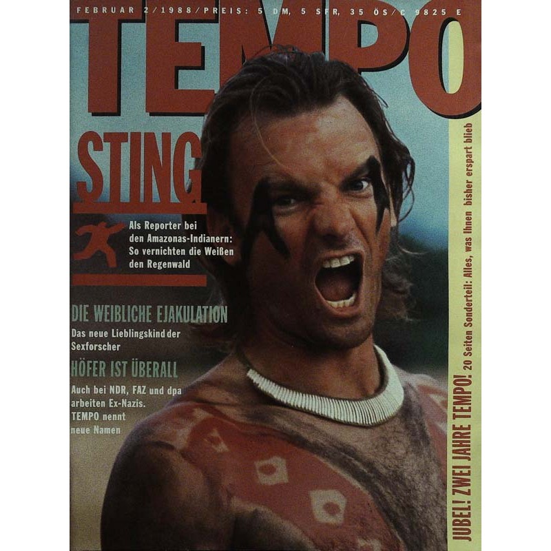 Tempo 2 / Februar 1988 - Sting am Amazonas