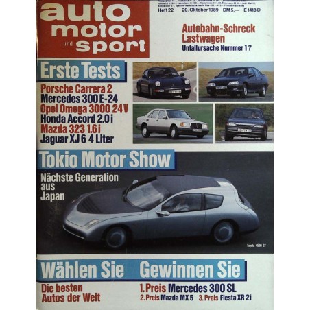 auto motor & sport Heft 22 / 20 Oktober 1989 - Tokio Motor Show