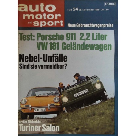 auto motor & sport Heft 24 / 22 November 1969 - Porsche 911 vs. VW 181