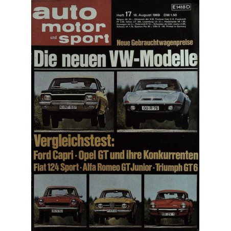 auto motor & sport Heft 17 / 16 August 1969 - VW Modelle
