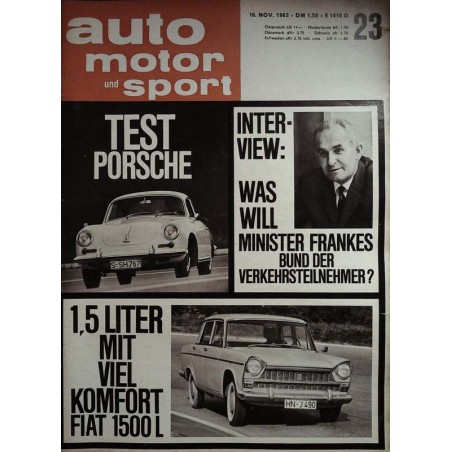 auto motor & sport Heft 23 / 16 November 1963 - Test Porsche