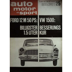 auto motor & sport Heft 25 / 14 Dez. 1963 - Ford 12 M vs. VW 1500