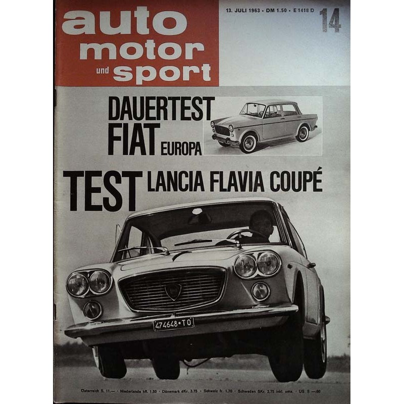 auto motor & sport Heft 14 / 13 Juli 1963 - Lancia Flavia Coupe