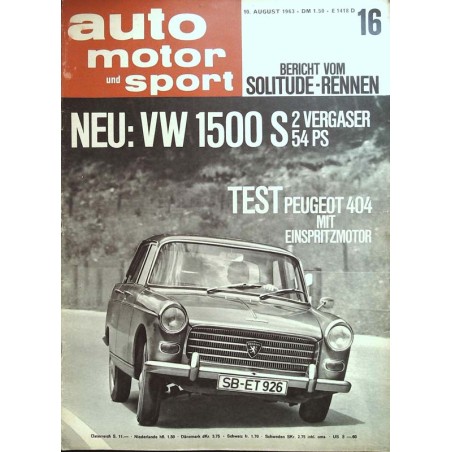 auto motor & sport Heft 16 / 10 August 1963 - VW 1500 S