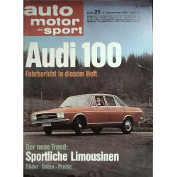 auto motor & sport Heft 25 / 7 Dezember 1968 - Audi 100