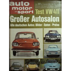 auto motor & sport Heft 22 / 26 Oktober 1968 - Autosalon