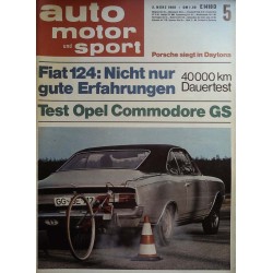 auto motor & sport Heft 5 / 2 März 1968 - Opel Commodore GS