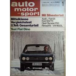 auto motor & sport Heft 1 / 6 Januar 1968 - Fiat Dino