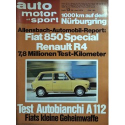 auto motor & sport Heft 13 / 20 Juni 1970 - Autobianchi A112