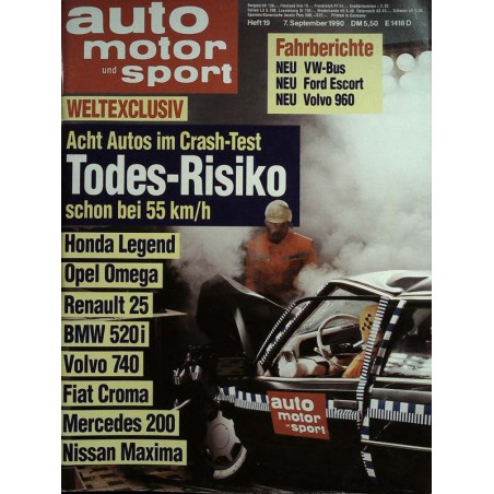 auto motor & sport Heft 19 / 7 September 1990 - Todes Risiko