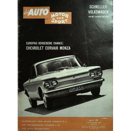 auto motor & sport Heft 19 / 9 September 1961 - Chevrolet