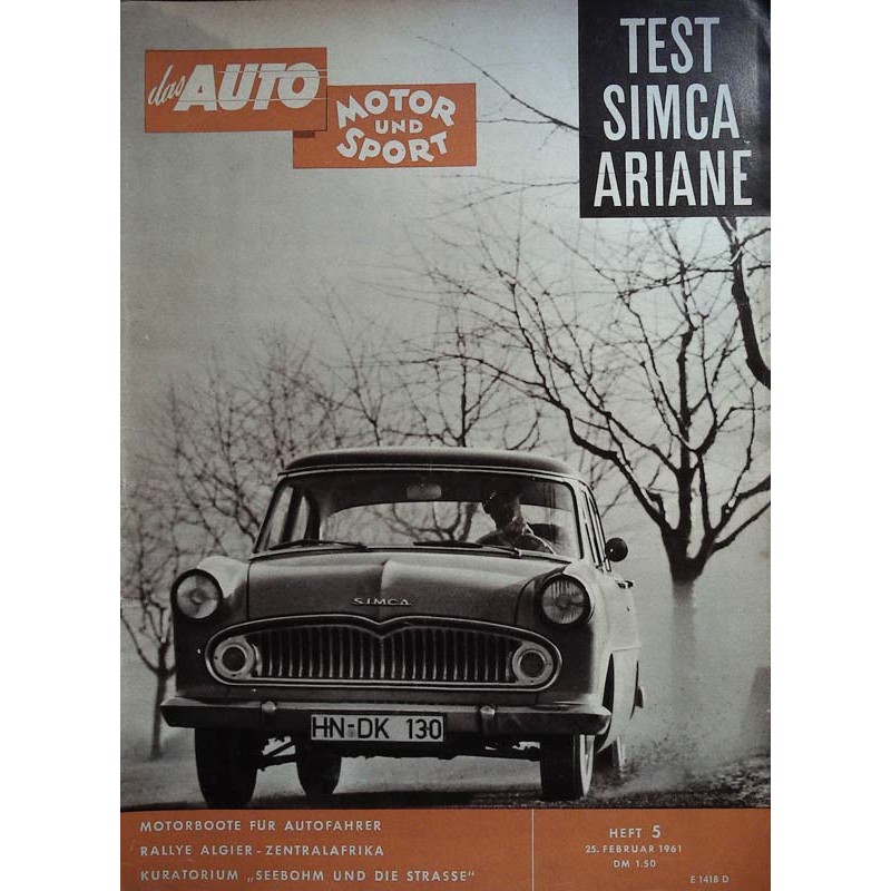 auto motor & sport Heft 5 / 25 Februar 1961 - Simca Ariane