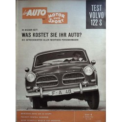 auto motor & sport Heft 6 / 11 März 1961 - Test Volvo 122 S