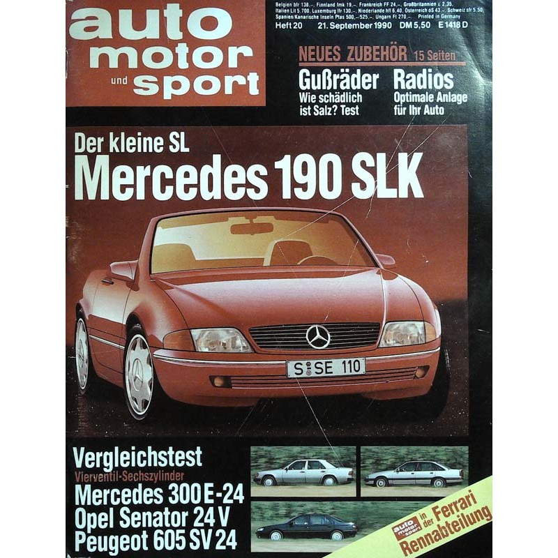 auto motor & sport Heft 20 / 21 September 1990 - Mercedes 190 SLK