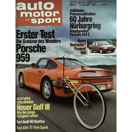 auto motor & sport Heft 12 / 5 Juni 1987 - Porsche 959